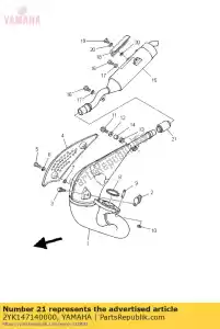 yamaha 2YK147140000 uszczelka, t?umik - Dół