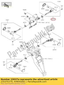 Kawasaki 230370379 lampe-assy-signal, fr, rh - La partie au fond