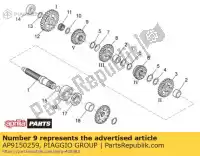 AP9150259, Piaggio Group, 5a ruota dentata z = 21 aprilia  rxv rxv sxv sxv 450 550 2006 2008 2009 2010 2011, Nuovo