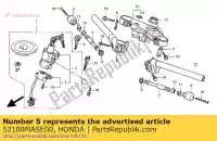 53100MASE00, Honda, comp. tubo, r. manivela de direção honda cbr 900 1998 1999, Novo