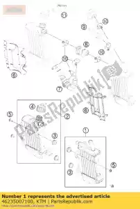 ktm 46235007100 radiador l / s - Lado inferior