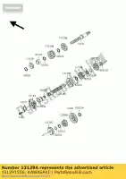 131291556, Kawasaki, gear,output 2nd,29t bn125-a1 kawasaki eliminator 125 1998 1999, New