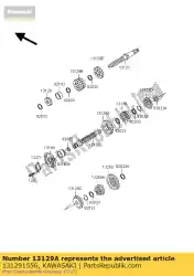 Ici, vous pouvez commander le engrenage, sortie 2e, 29t bn125-a1 auprès de Kawasaki , avec le numéro de pièce 131291556: