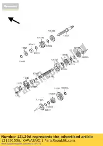 kawasaki 131291556 engranaje, salida 2a, 29t bn125-a1 - Lado inferior