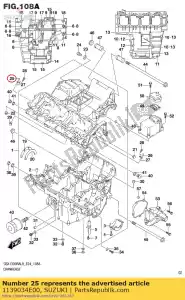 suzuki 1139034E00 jet,piston cool - Bottom side