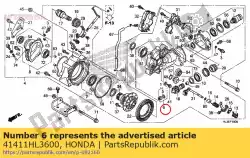 Qui puoi ordinare caso sub assy., fr. Marcia finale da Honda , con numero parte 41411HL3600: