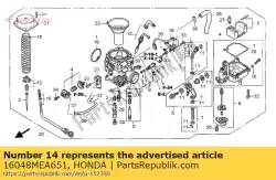 Ici, vous pouvez commander le jeu de soupapes, coupe air auprès de Honda , avec le numéro de pièce 16048MEA651: