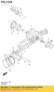 Suzuki 0928334011 selo, 34x52x6 - Lado inferior