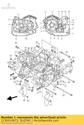 Ici, vous pouvez commander le carter moteur auprès de Suzuki , avec le numéro de pièce 1130010872: