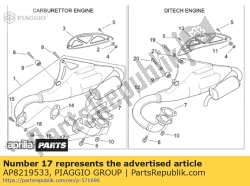 Aprilia AP8219533, Uitlaatpijp leidende pijp, OEM: Aprilia AP8219533