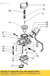 Here you can order the float chamber from Piaggio Group, with part number CM142801: