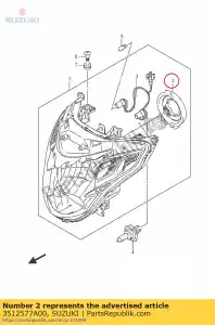 Suzuki 3512577A00 cover,socket - Bottom side