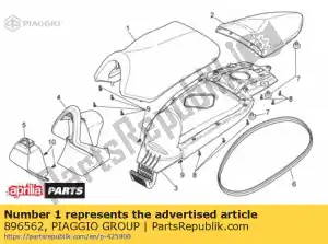 Piaggio Group 896562 selim. carb preto. 991 - Lado inferior