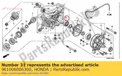 Tutaj możesz zamówić ? O? Ysko kulkowe promieniowe 6006 od Honda , z numerem części 961006006300: