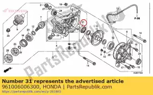 honda 961006006300 rolamento, esfera radial, 6006 - Lado inferior