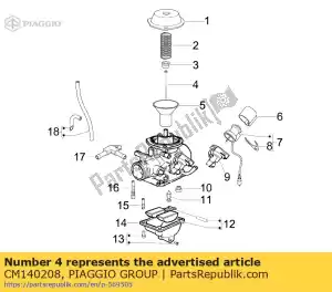 Piaggio Group CM140208 jet needle - Bottom side