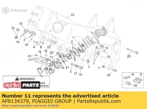 aprilia AP8134379 lower water cooler support - Bottom side