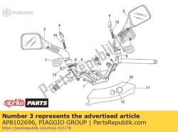 Aprilia AP8102696, Lh achteruitkijkspiegel, OEM: Aprilia AP8102696