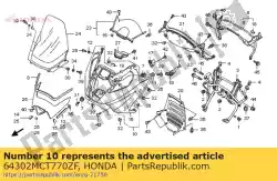 Here you can order the cover comp., fr. *nha42p * (nha42p pearl cyber black) from Honda, with part number 64302MCT770ZF: