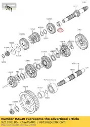 Here you can order the bushing,4th gear from Kawasaki, with part number 921390186: