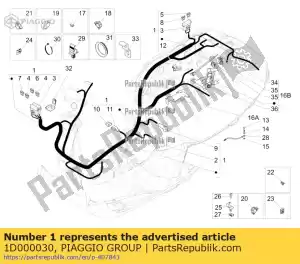 Piaggio Group 1D000030 arnés de marco - Lado inferior