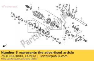 Honda 24310KCR000 batería comp, engranaje sh - Lado inferior