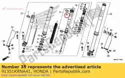 o-ring, 47,2x2,4 van Honda, met onderdeel nummer 91351KRNA41, bestel je hier online: