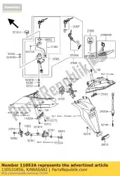 Qui puoi ordinare staffa, blocco sedile zx1000d6f da Kawasaki , con numero parte 110531856: