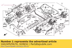 Ici, vous pouvez commander le jeu de joints, carburant auprès de Honda , avec le numéro de pièce 16024MZ0670: