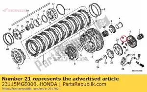 honda 23115MGE000 spring, primary damper - Bottom side