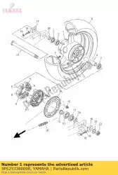 Qui puoi ordinare ruota fusa, posteriore da Yamaha , con numero parte 5PS253380098: