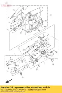 yamaha 901111003200 parafuso, hex. botão de soquete - Lado inferior