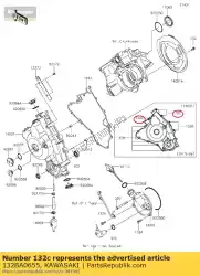 Qui puoi ordinare bullone a flangia-piccole, 6x55 da Kawasaki , con numero parte 132BA0655: