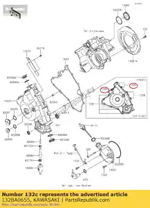 Kawasaki 132BA0655 bout-flens-klein, 6x55 - Onderkant