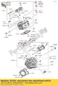 Kawasaki 321511893 cano, plugue - Lado inferior