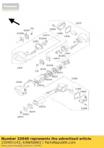 kawasaki 230401143 segnale lampada, rr zx600-f3 - Il fondo