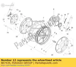 Aqui você pode pedir o disco de freio dianteiro direito em Piaggio Group , com o número da peça 887439: