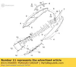 Ici, vous pouvez commander le spoiler gauche auprès de Piaggio Group , avec le numéro de pièce 65313500RP: