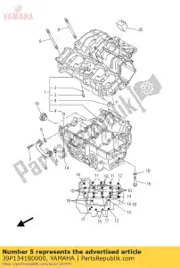 yamaha 39P134180000 tubo, óleo 2 - Lado inferior