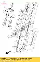 Qui puoi ordinare cilindro, forcella anteriore da Yamaha , con numero parte 4GVF31700000: