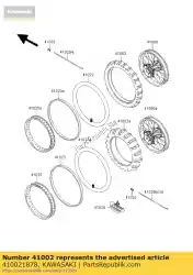 Qui puoi ordinare pneumatico, fr, 70 / 100-19 42m kx80-t2 da Kawasaki , con numero parte 410021878: