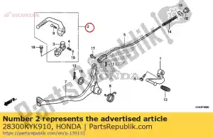 Honda 28300KYK910 arm ass., kick starter - Onderkant