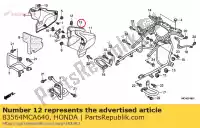 83564MCA640, Honda, mat, l. motor zijafdekking honda  gl 1800 2001 2002 2012 2013 2017, Nieuw