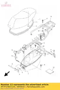 yamaha 4P7F478E0100 cable, seat lock - Bottom side