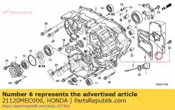 plaat comp., ontluchter van Honda, met onderdeel nummer 21120MEC000, bestel je hier online: