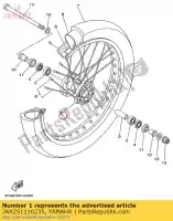 34X251110235, Yamaha, Hub, voorzijde yamaha  dt 125 250 1991 1992 1993 1994 1995 1996 1997 1998 1999 2000 2002 2004 2005 2006 2017 2018 2019 2020 2021, Nieuw