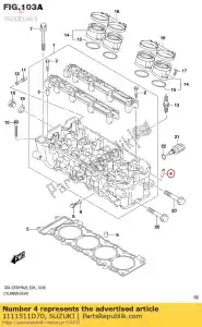 suzuki 1111511D70 prowadnica, zawór - Dół