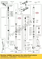 440080076, Kawasaki, pijpvork buiten, rechts kx250zff kawasaki  kx 250 2015 2016 2017 2018 2019, Nieuw
