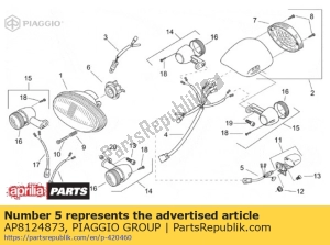 aprilia AP8124873 plaat licht bedrading - Onderkant