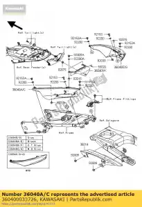 kawasaki 360400033726 pokrywa-tail, lewa, m.o.blue zx1400a - Dół